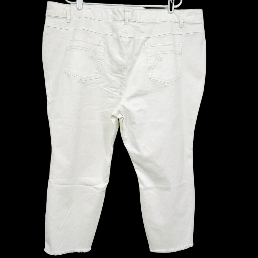 My Wonder Denim Women's White Cropped Jeans Plus Size 22 Stretch High Rise NWT - Picture 2 of 11